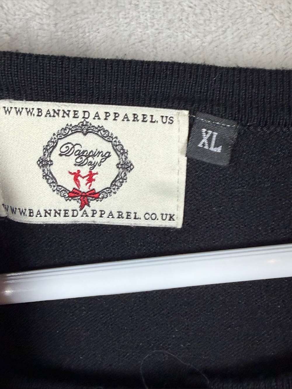 Banned Apparel Sparrow Tattoo Cardigan Size XL Black Stretch Retro Rockabilly - Picture 5 of 6